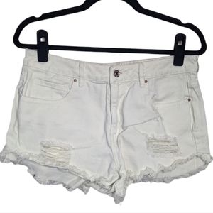 PacSun White/Yellow High Rise Festival Shorts Size 29 🤍✨